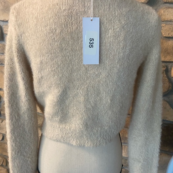 Cropped Cardigan Rhinestone Buttons Cream SAGE THE LABEL Cassie New Size S/M - Picture 3 of 13